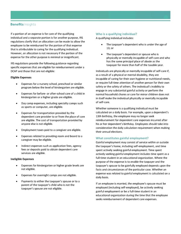 Dependent Care Benefits - Page 2