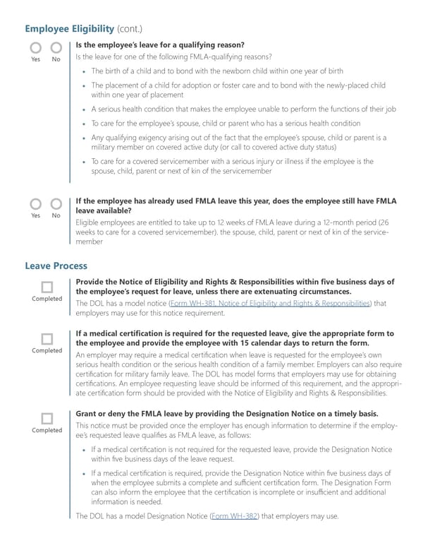 Complying With the FMLA Interactive Checklist - Page 4