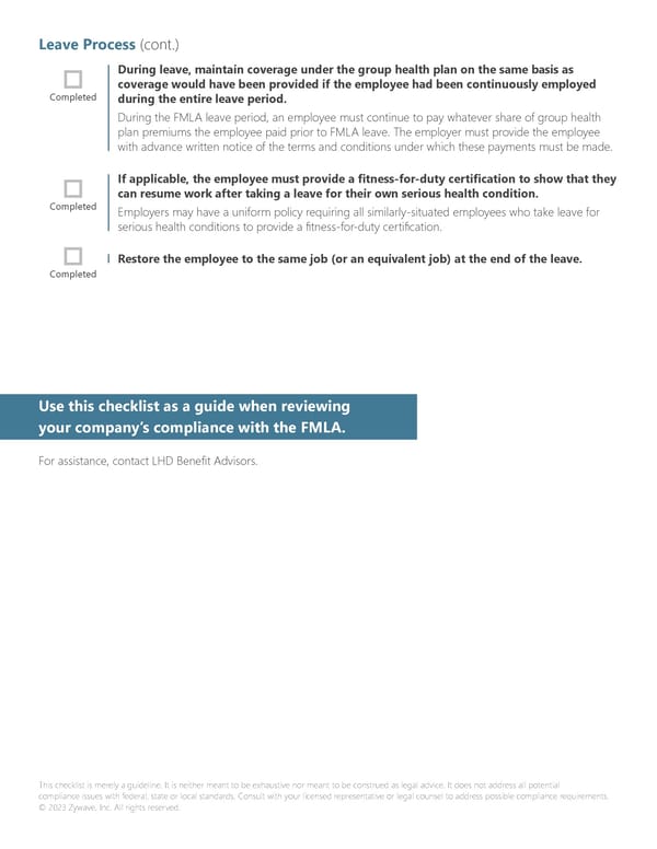 Complying With the FMLA Interactive Checklist - Page 5