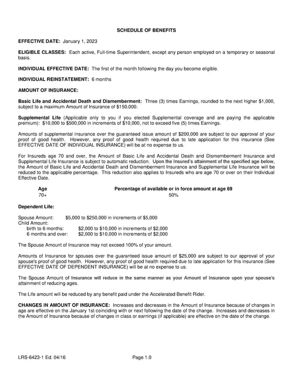 Class 1 Group Life (Basic and Term) Certificate - Page 2