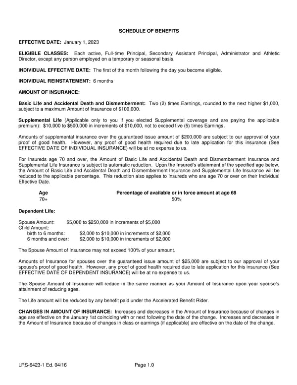 Class 3 Group Life (Basic and Term) Certificate - Page 2