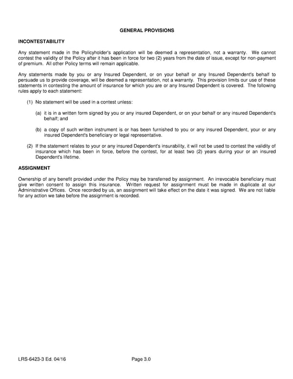 Class 3 Group Life (Basic and Term) Certificate - Page 5