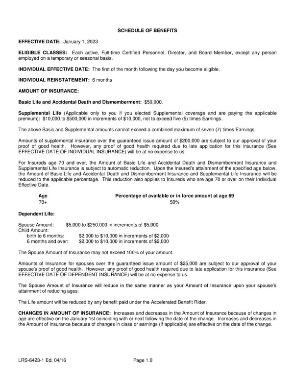 Class 4 Group Life (Basic and Term) Certificate - Page 2