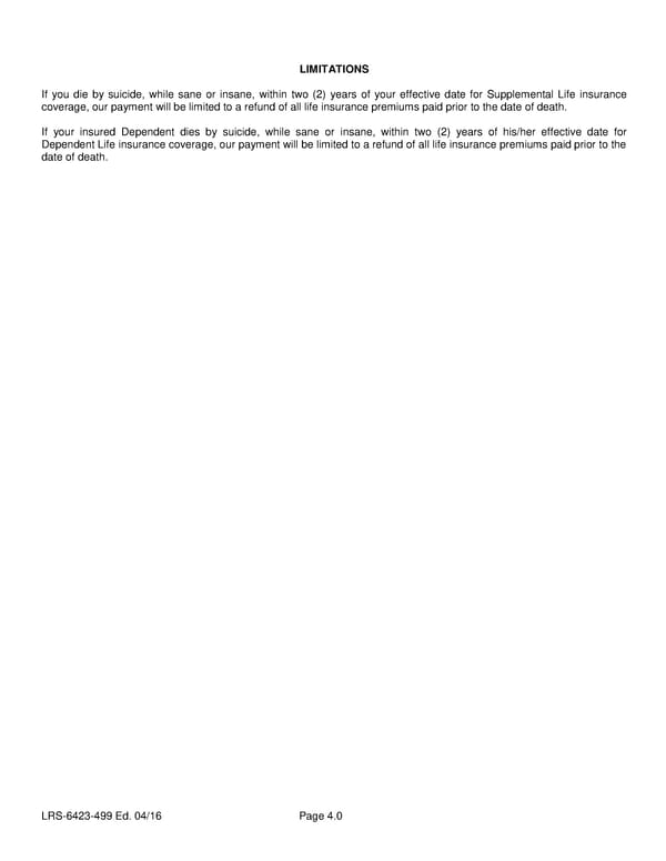 Class 4 Group Life (Basic and Term) Certificate - Page 6