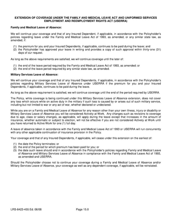 Class 4 Group Life (Basic and Term) Certificate - Page 20