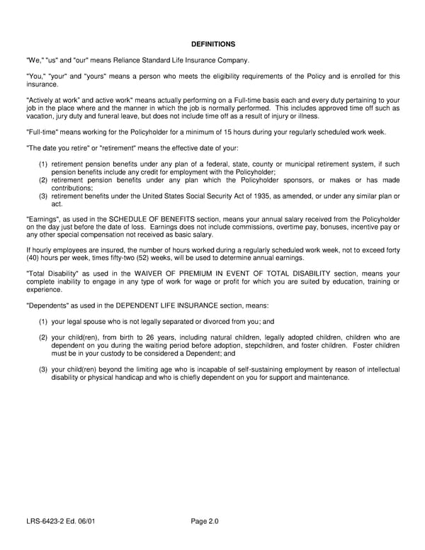 Class 6 Group Life (Basic and Term) Certificate - Page 4