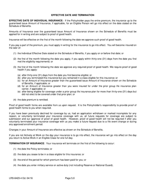 Class 6 Group Life (Basic and Term) Certificate - Page 7