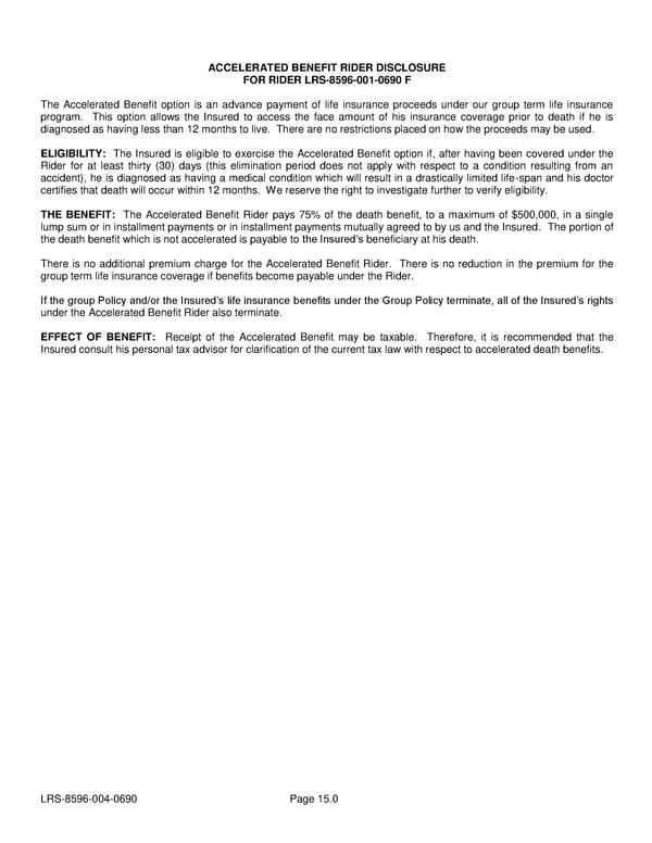 Class 6 Group Life (Basic and Term) Certificate - Page 21