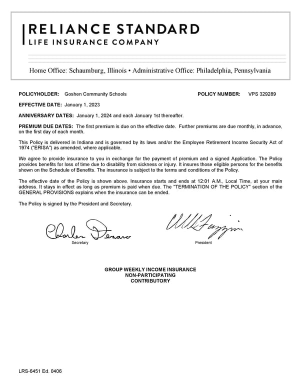 Voluntary Short Term Disability Policy - Page 1
