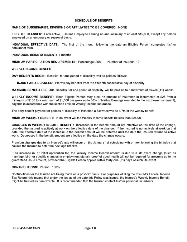 Voluntary Short Term Disability Policy - Page 9