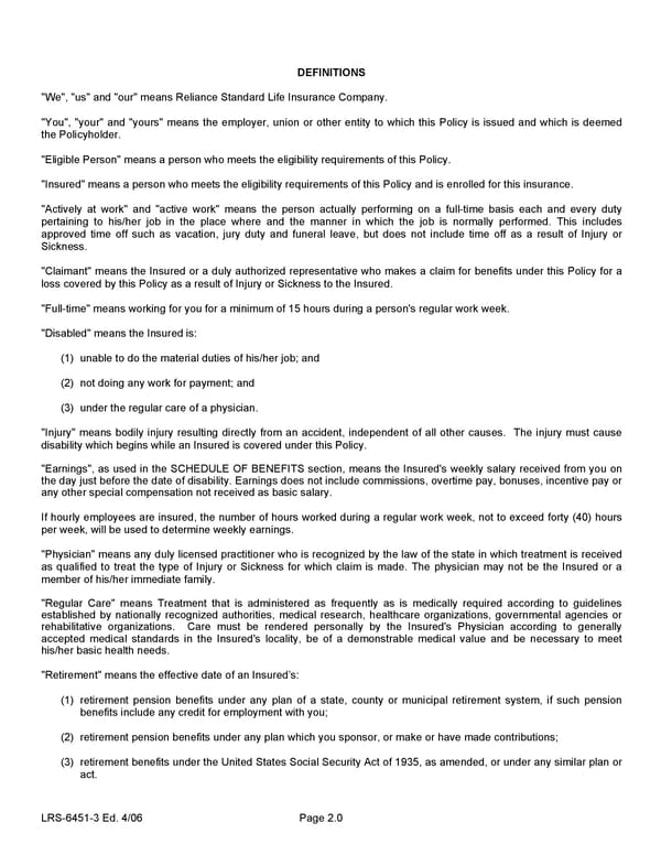 Voluntary Short Term Disability Policy - Page 10