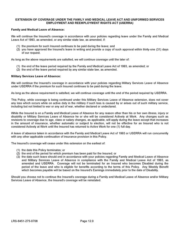 Voluntary Short Term Disability Policy - Page 24