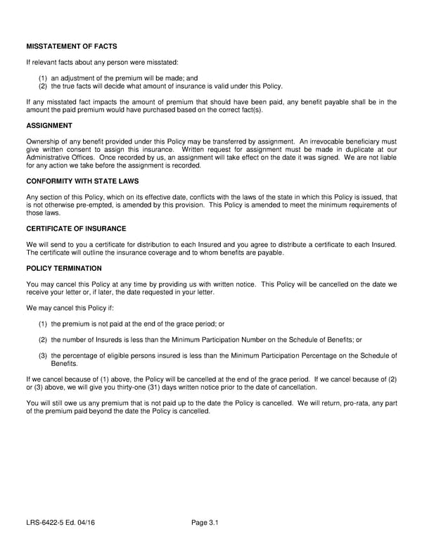 Group Life (Basic and Term) Policy - Page 15