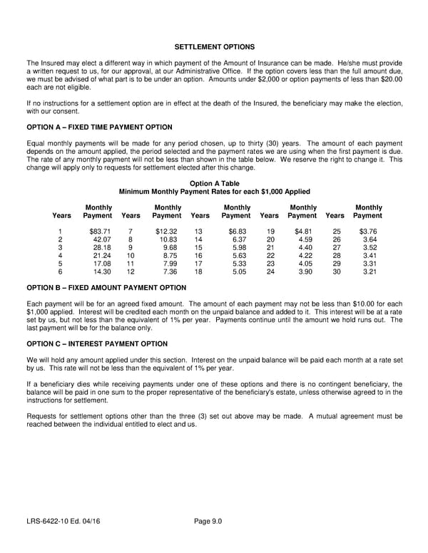 Group Life (Basic and Term) Policy - Page 22