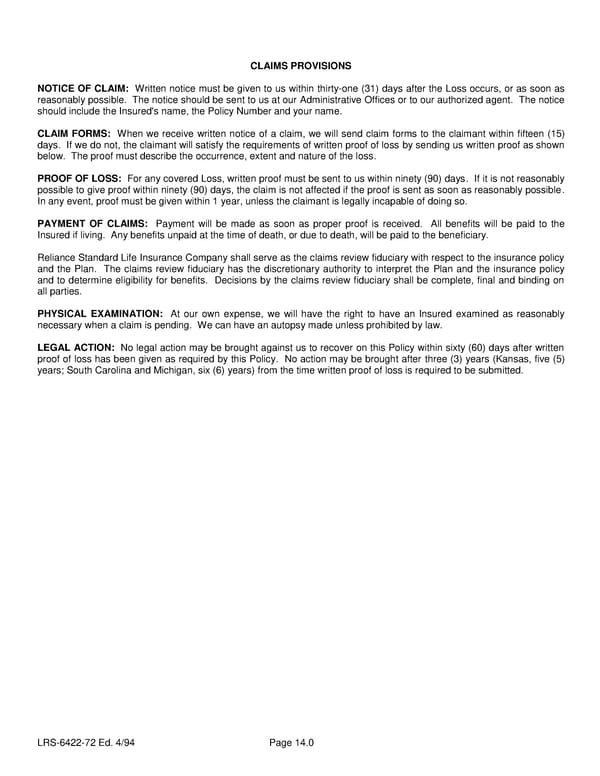 Group Life (Basic and Term) Policy - Page 27