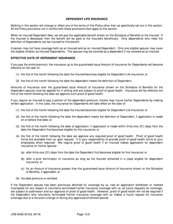 Group Life (Basic and Term) Policy - Page 28