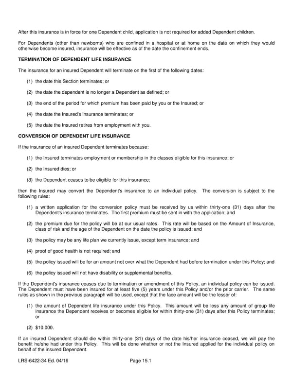 Group Life (Basic and Term) Policy - Page 29