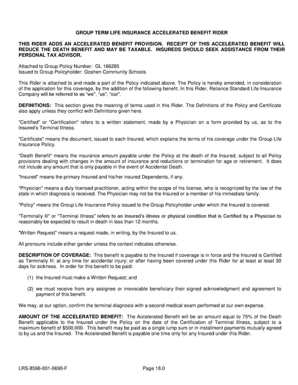 Group Life (Basic and Term) Policy - Page 33