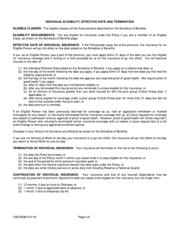 Voluntary Critical Illness Certificate - Page 9