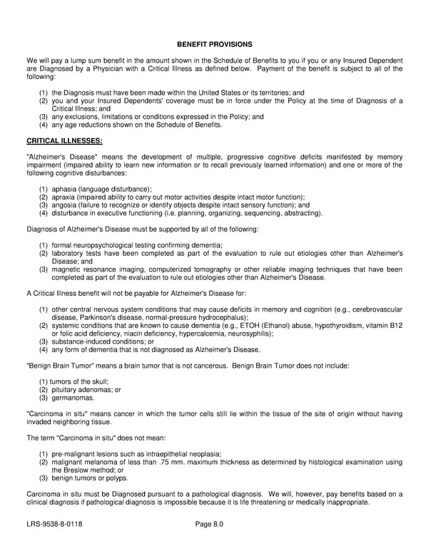 Voluntary Critical Illness Certificate - Page 14
