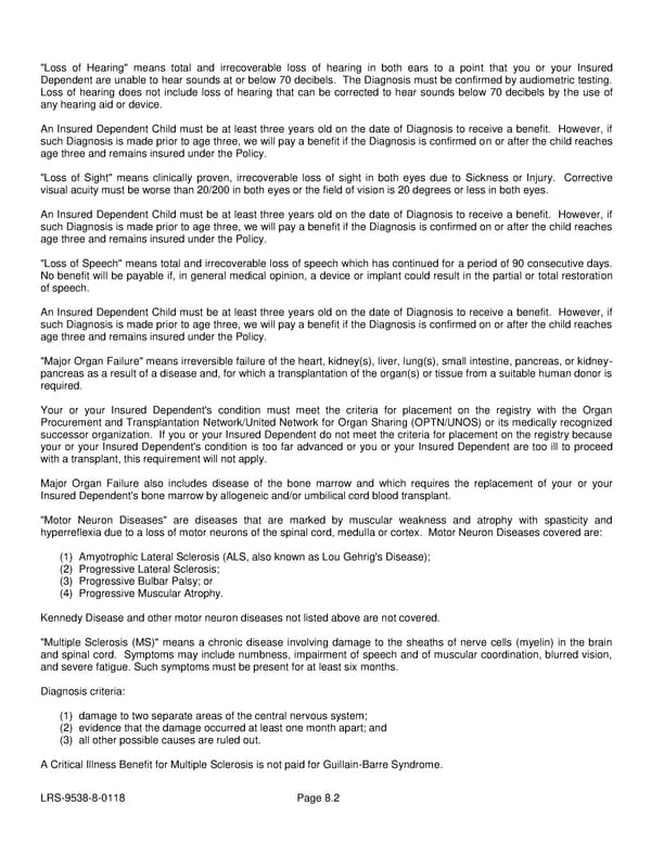 Voluntary Critical Illness Certificate - Page 16