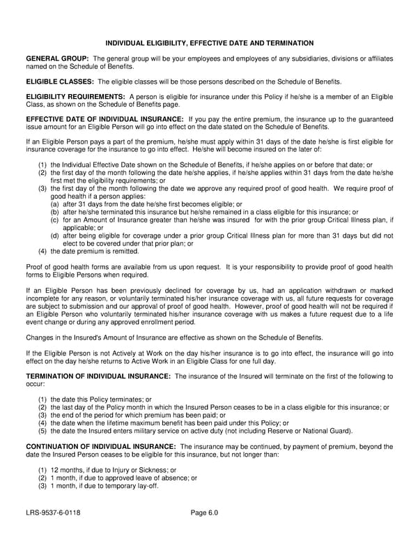 Voluntary Critical Illness Policy - Page 18