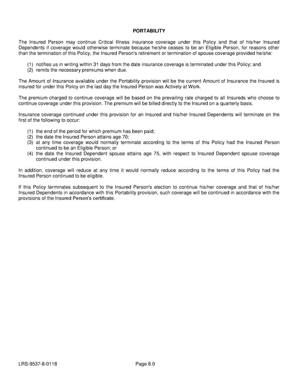 Voluntary Critical Illness Policy - Page 22