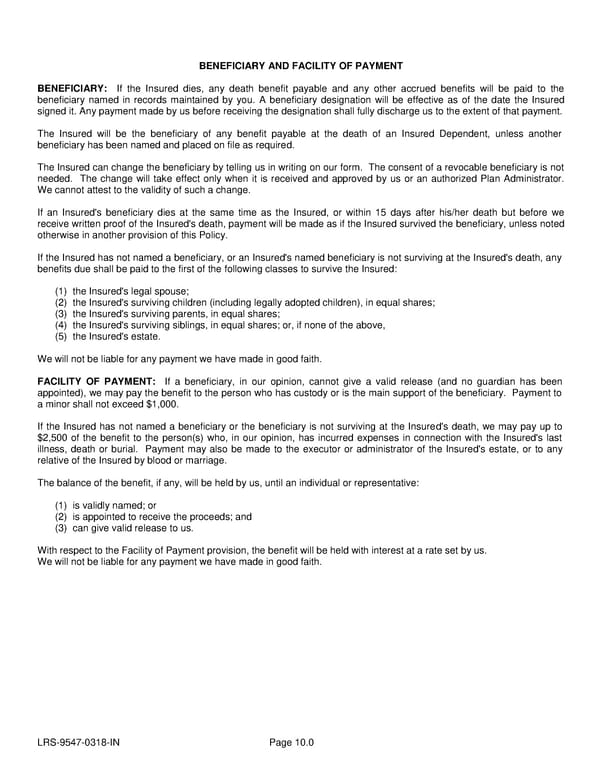 Voluntary Accident Policy - Page 33