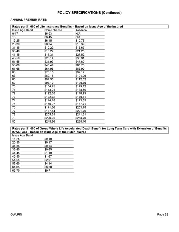 Group Whole Life Policy - Page 5