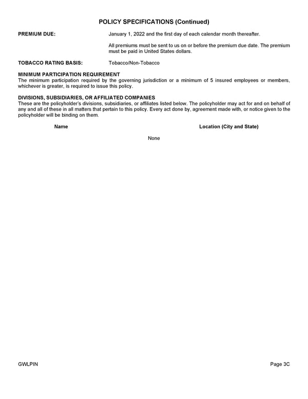 Group Whole Life Policy - Page 6