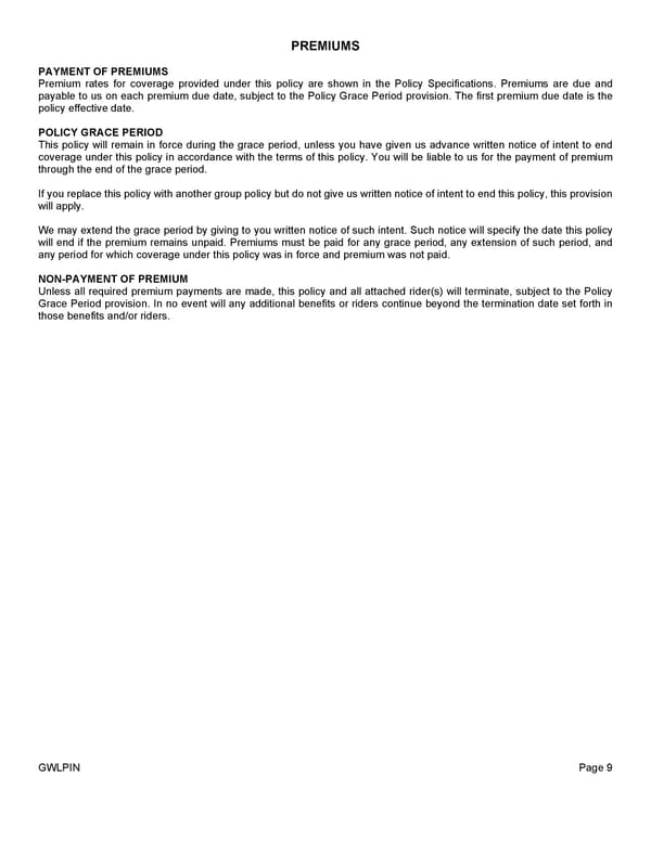 Group Whole Life Policy - Page 12