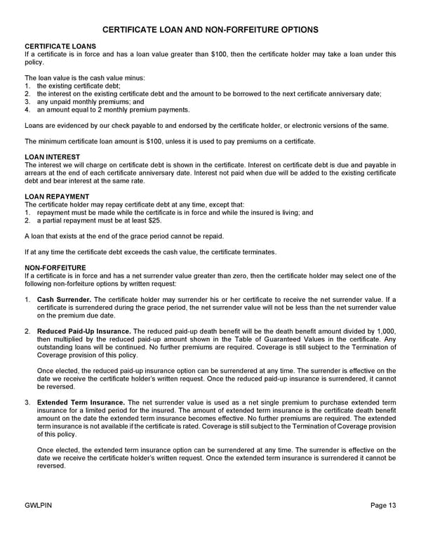 Group Whole Life Policy - Page 16