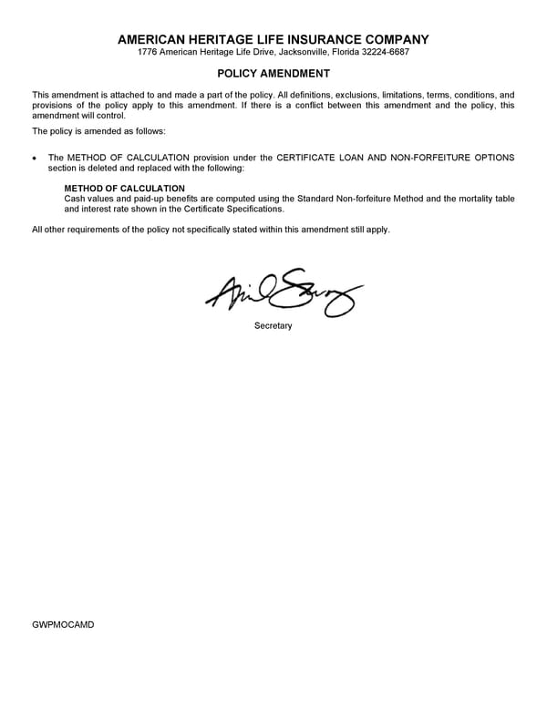 Group Whole Life Policy - Page 21