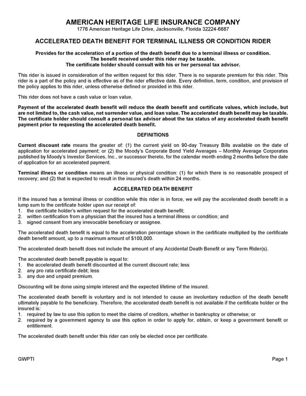 Group Whole Life Policy - Page 23