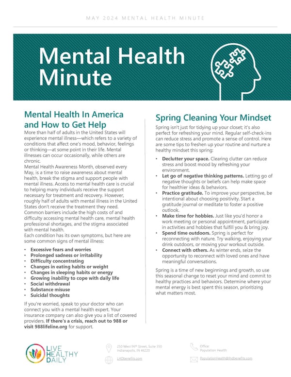 Mental Health Minute - May 2024 - Page 1