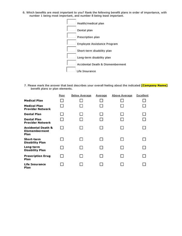 Employee Benefits Survey - Page 2