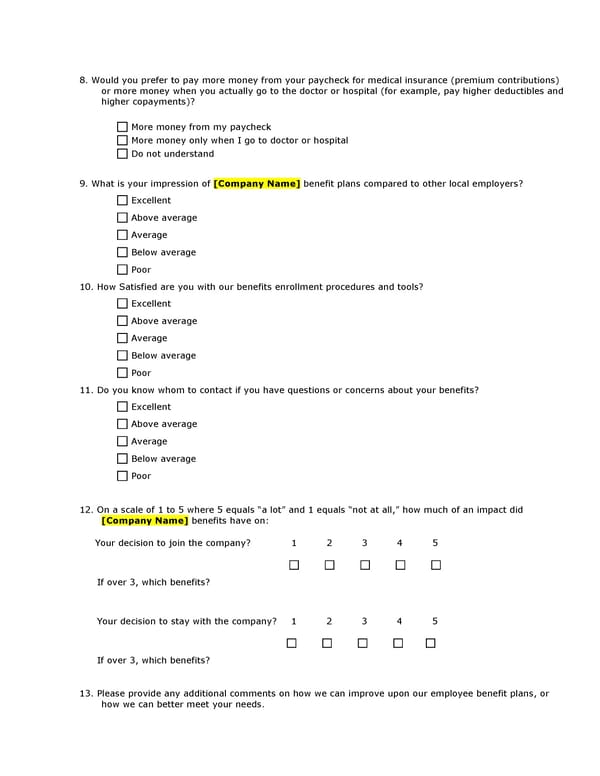 Employee Benefits Survey - Page 3