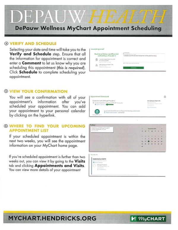 Scheduling Instructions - DePauw Health Clinic - Page 1