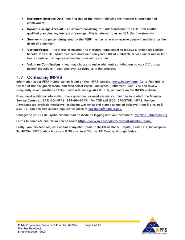 Public Employees' Retirement Fund Hybrid Plan: Member Handbook - Page 7