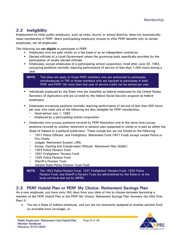 Public Employees' Retirement Fund Hybrid Plan: Member Handbook - Page 9