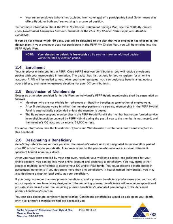 Public Employees' Retirement Fund Hybrid Plan: Member Handbook - Page 10