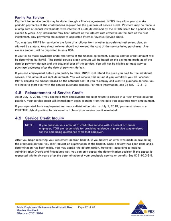 Public Employees' Retirement Fund Hybrid Plan: Member Handbook - Page 22
