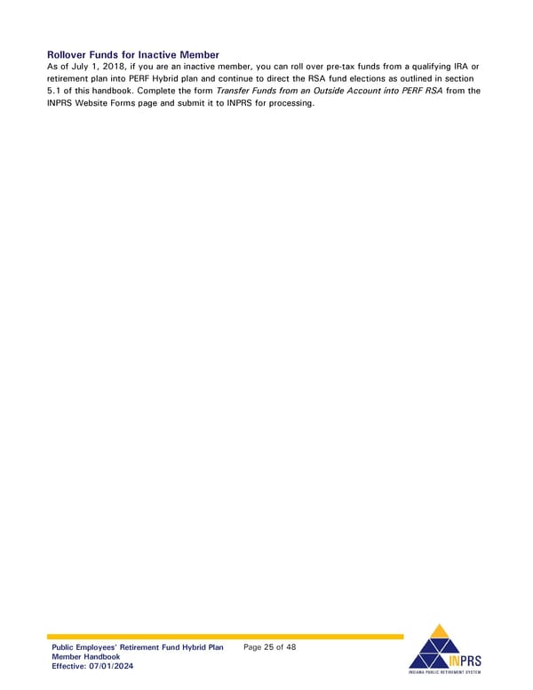 Public Employees' Retirement Fund Hybrid Plan: Member Handbook - Page 25