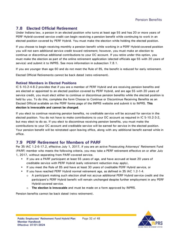 Public Employees' Retirement Fund Hybrid Plan: Member Handbook - Page 32