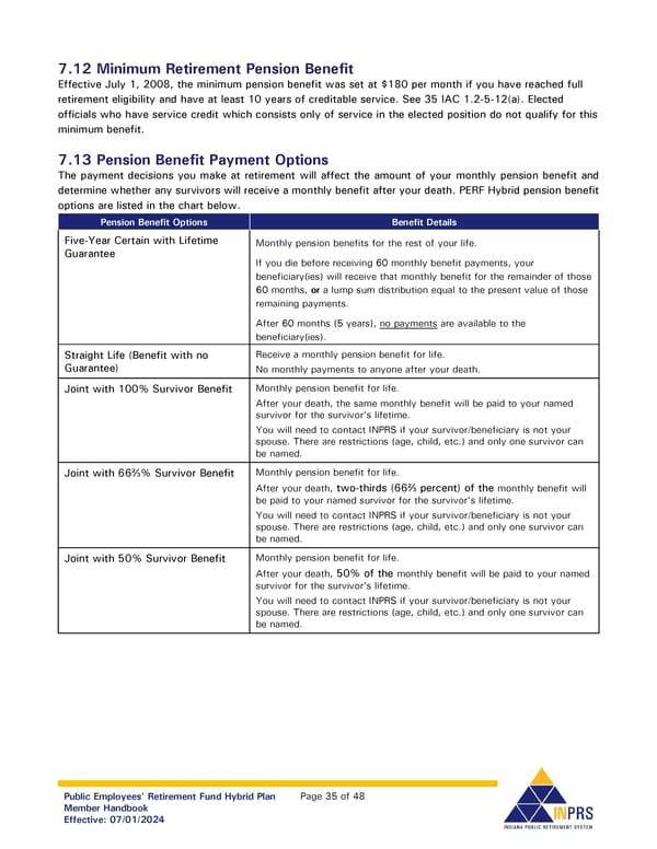 Public Employees' Retirement Fund Hybrid Plan: Member Handbook - Page 35