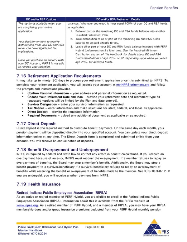 Public Employees' Retirement Fund Hybrid Plan: Member Handbook - Page 38