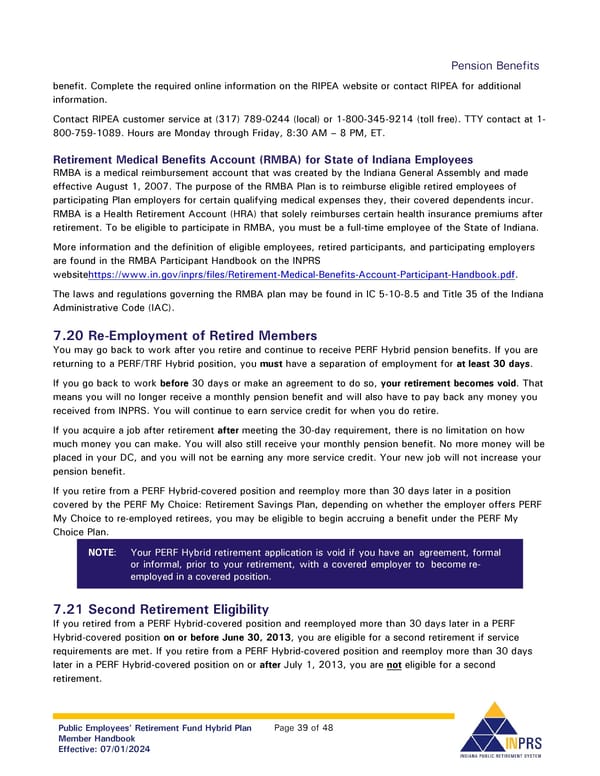 Public Employees' Retirement Fund Hybrid Plan: Member Handbook - Page 39