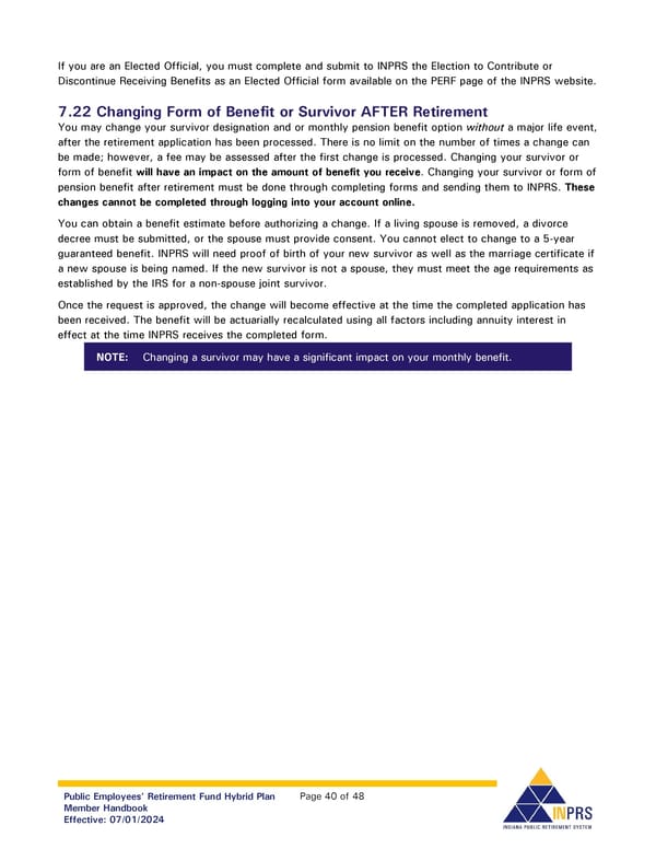 Public Employees' Retirement Fund Hybrid Plan: Member Handbook - Page 40
