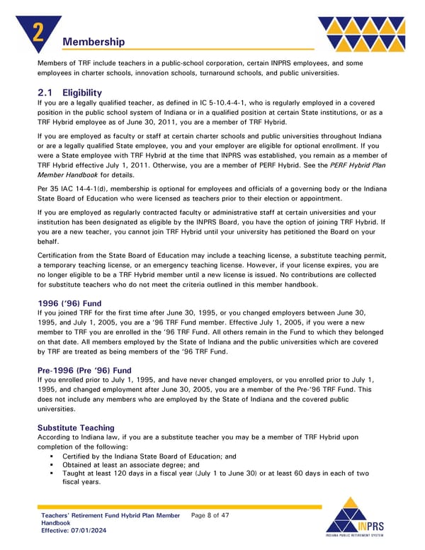 Teachers' Retirement Fund Hybrid Plan Member Handbook - Page 8
