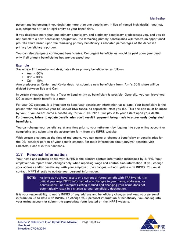 Teachers' Retirement Fund Hybrid Plan Member Handbook - Page 10